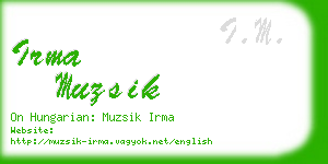 irma muzsik business card